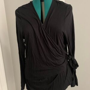 Elegant Black Wrap Top